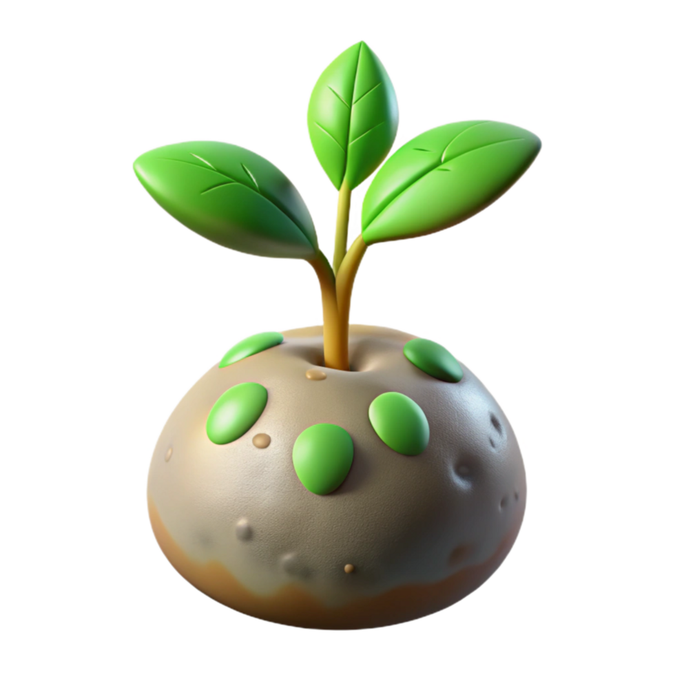 elegant abstract Zero Gravity Plant Sprout Green Shoots Isolated exclusive png