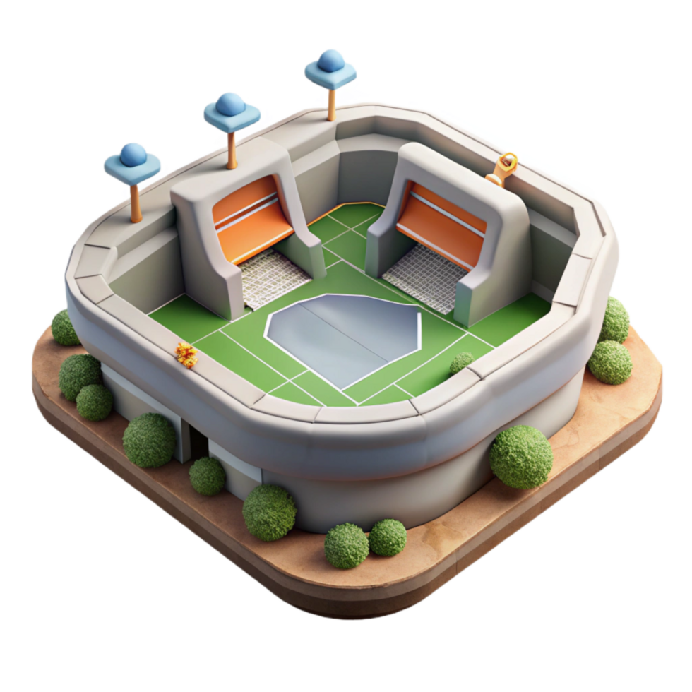 extraordinary modern Zero Gravity Sports Arena Cutout with Playing Field detailed png