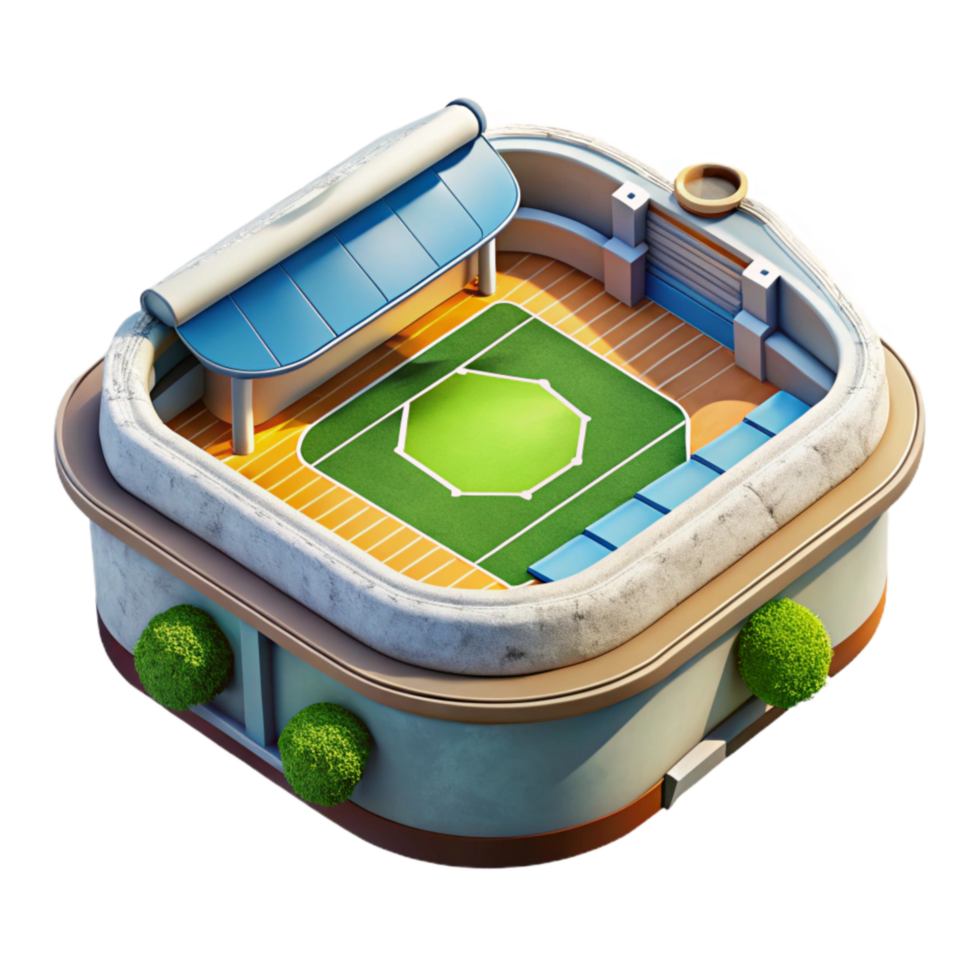 serene minimalist Zero Gravity Sports Arena Cutout with Playing Field original png