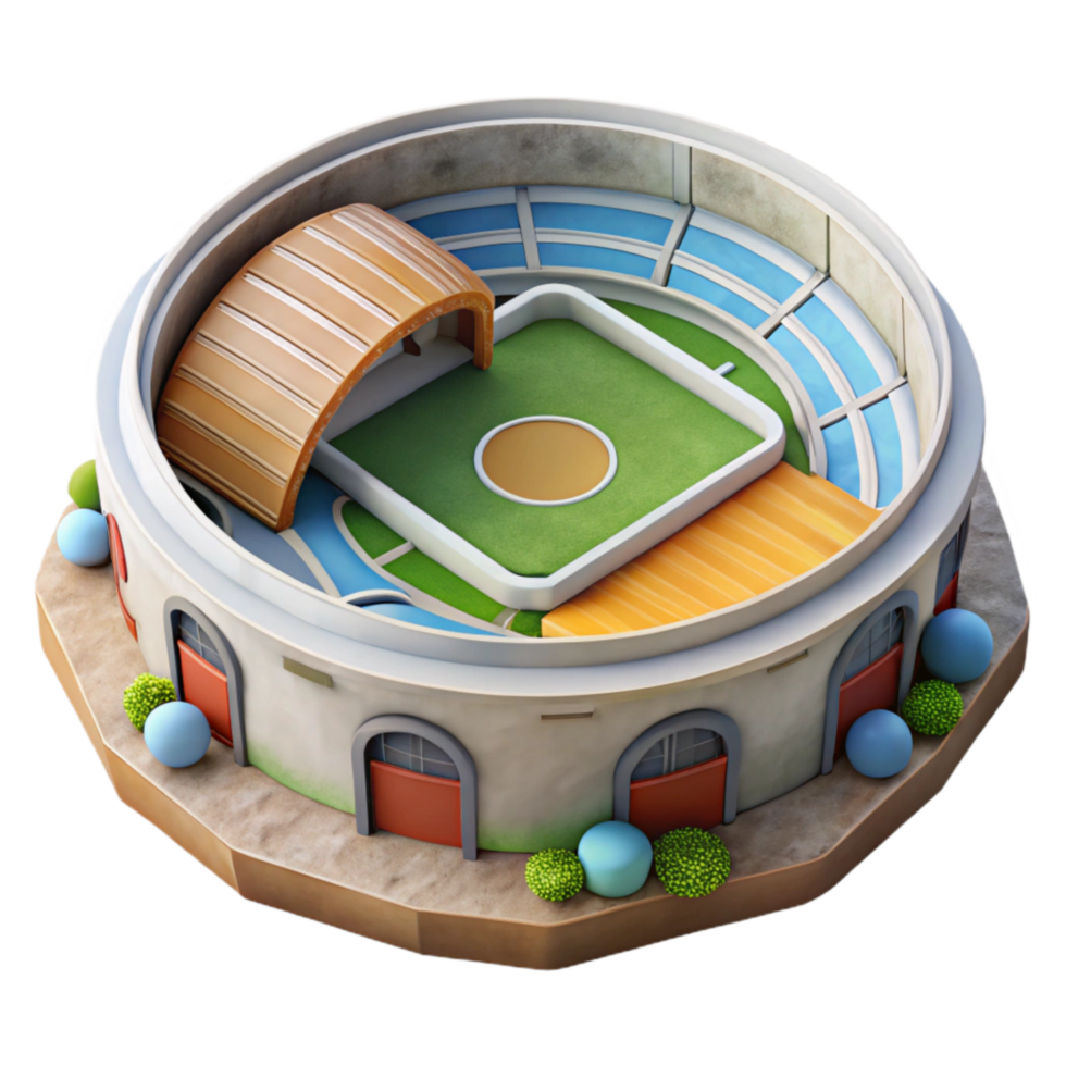 magnificent classic Zero Gravity Sports Arena Cutout with Playing Field original png