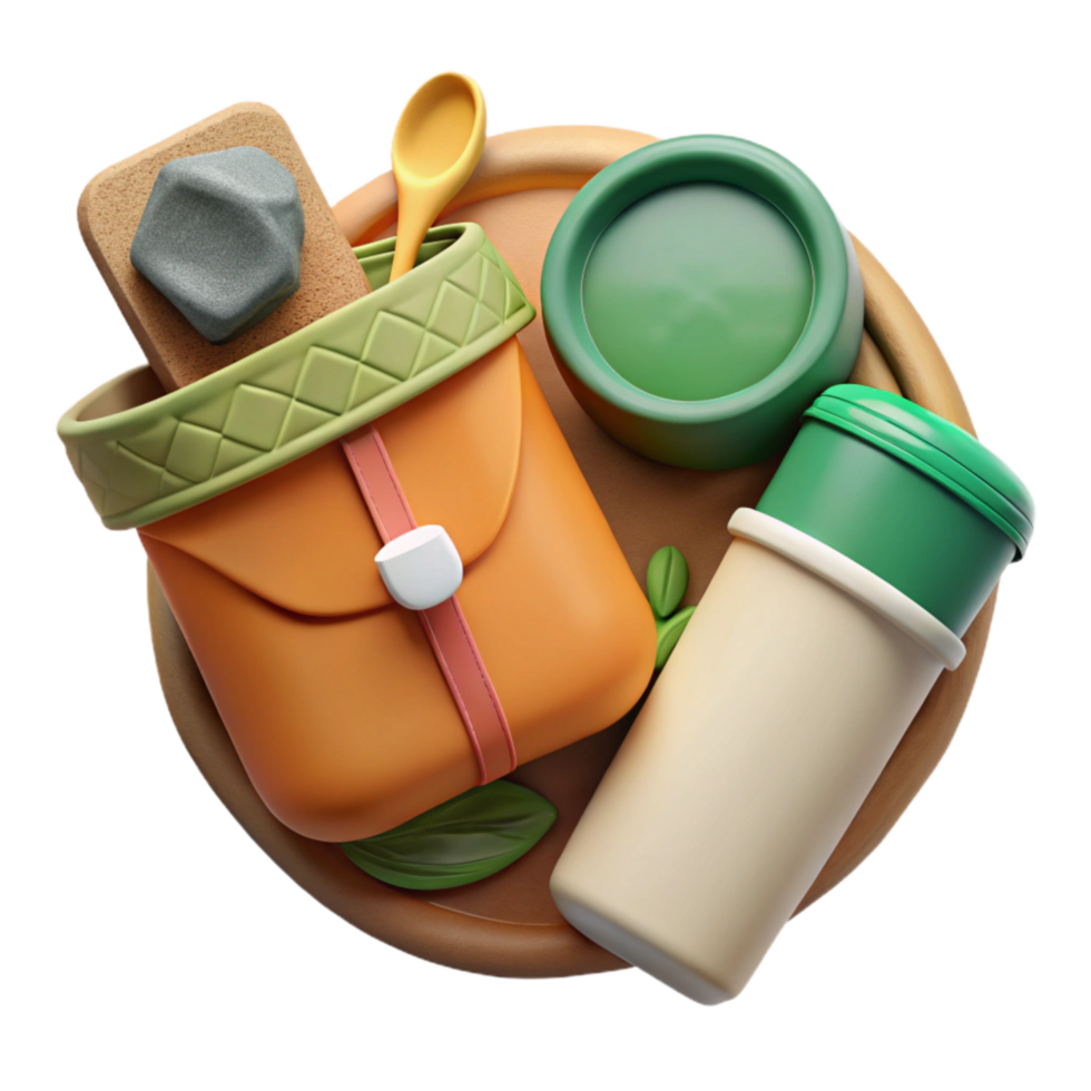 stunning creative Zero Waste Kit Flat Lay Top View Transparent png