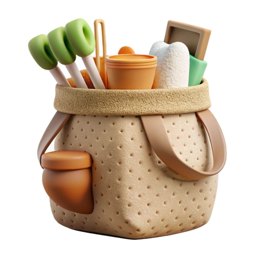 serene rustic Zero Waste Kit with Reusable Items Isolated professional png
