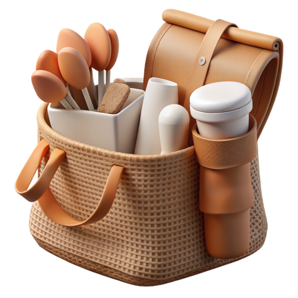 extraordinary classic Zero Waste Kit with Reusable Items Isolated authentic png