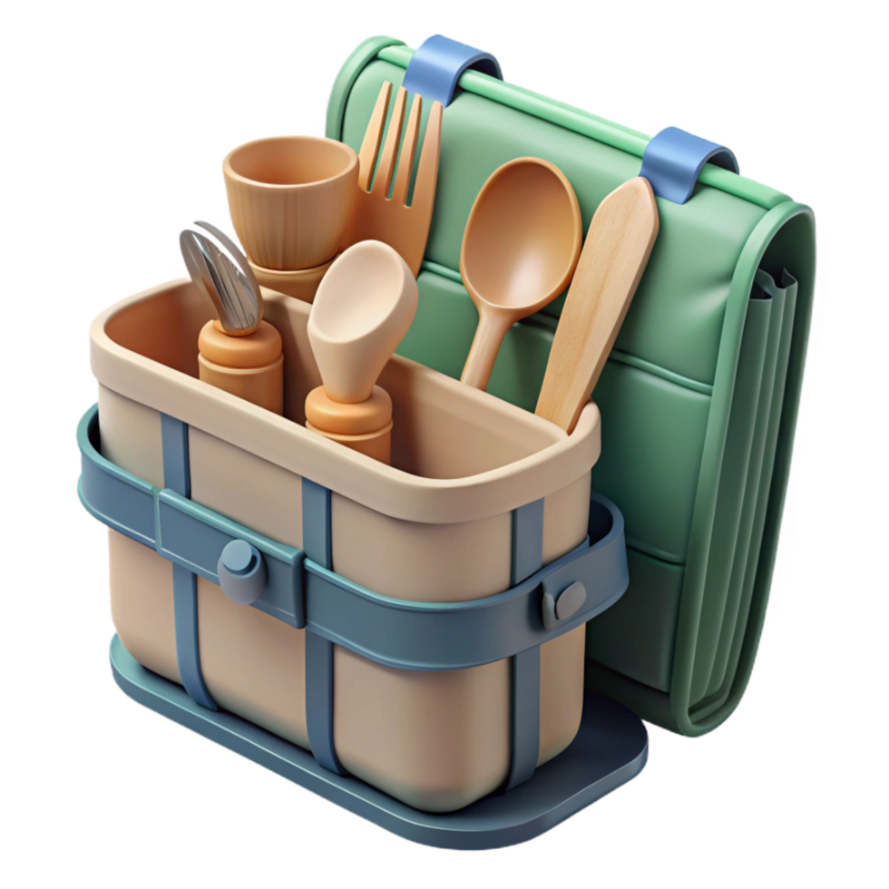 serene classic Zero Waste Kit with Reusable Items Isolated original png
