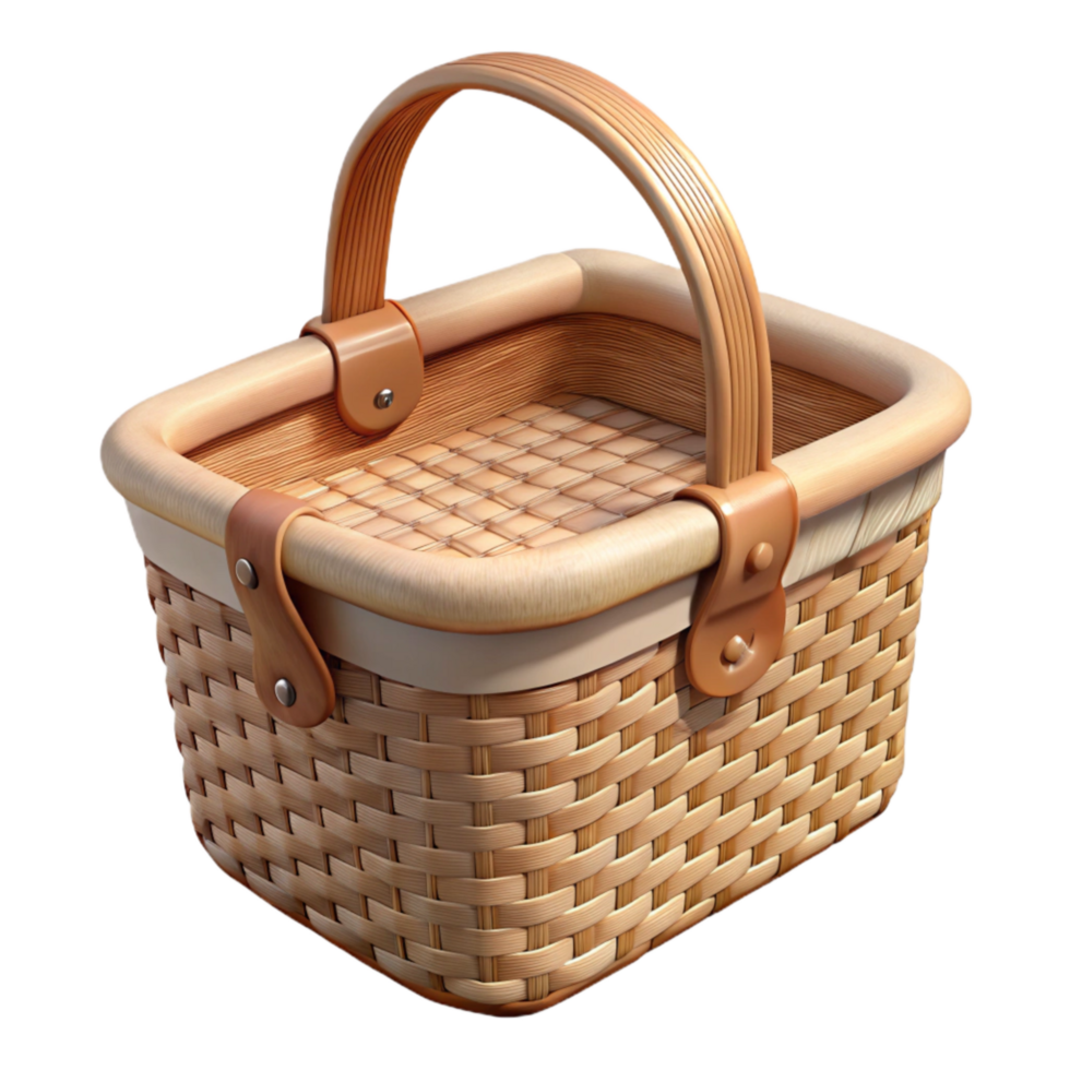 vibrant artistic Zero Waste Picnic Basket Wicker Transparent Background original png