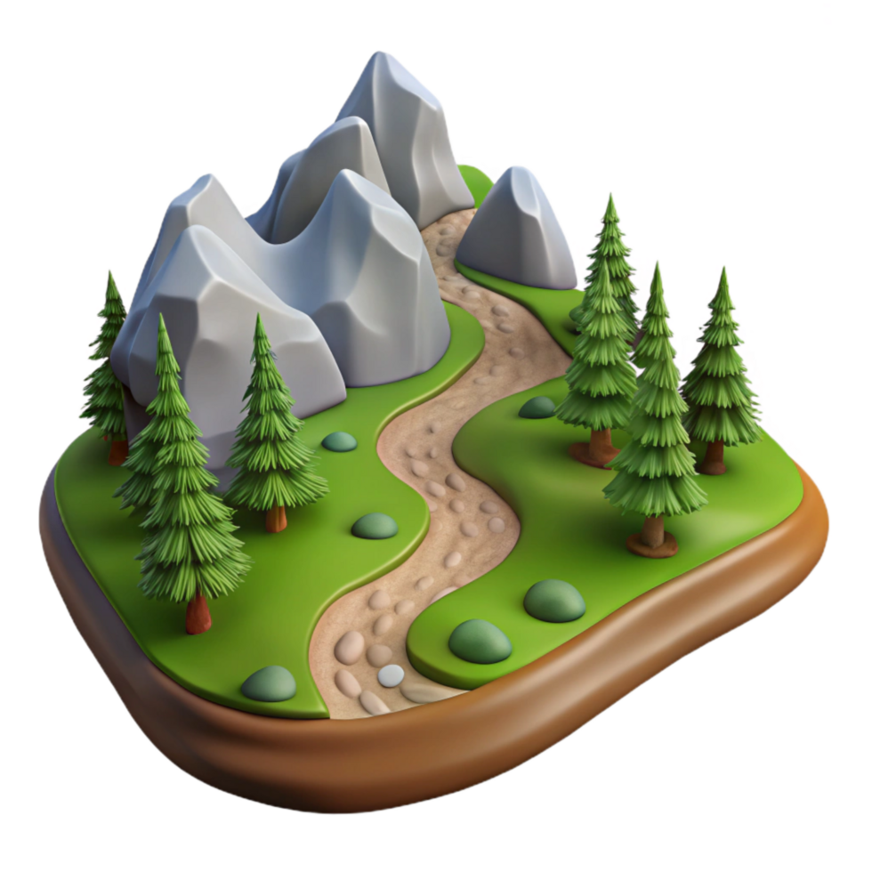 wonderful vintage Secluded Mountain Path Winding Trail Transparent Background authentic png