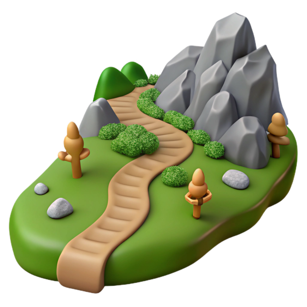 elegant classic Secluded Mountain Path Winding Trail Transparent Background png