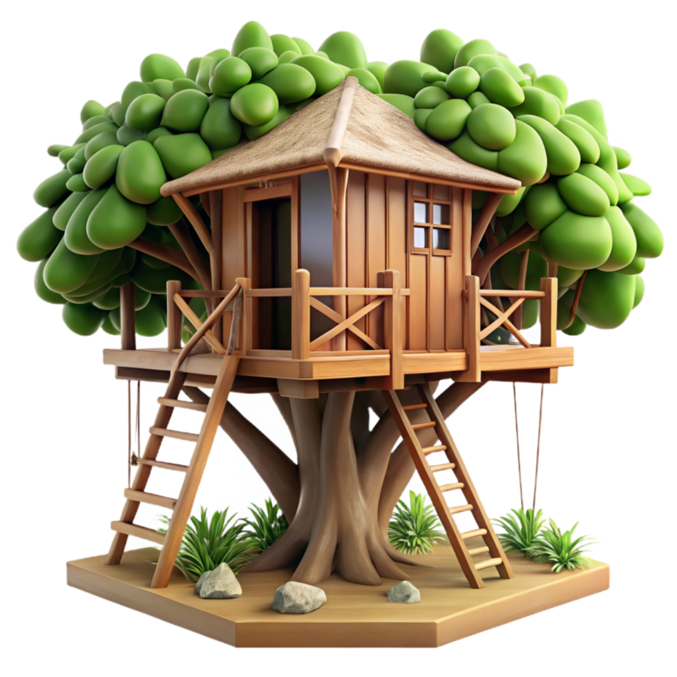 dramatic modern Secluded Treehouse Forest Canopy Isolated high resolution png