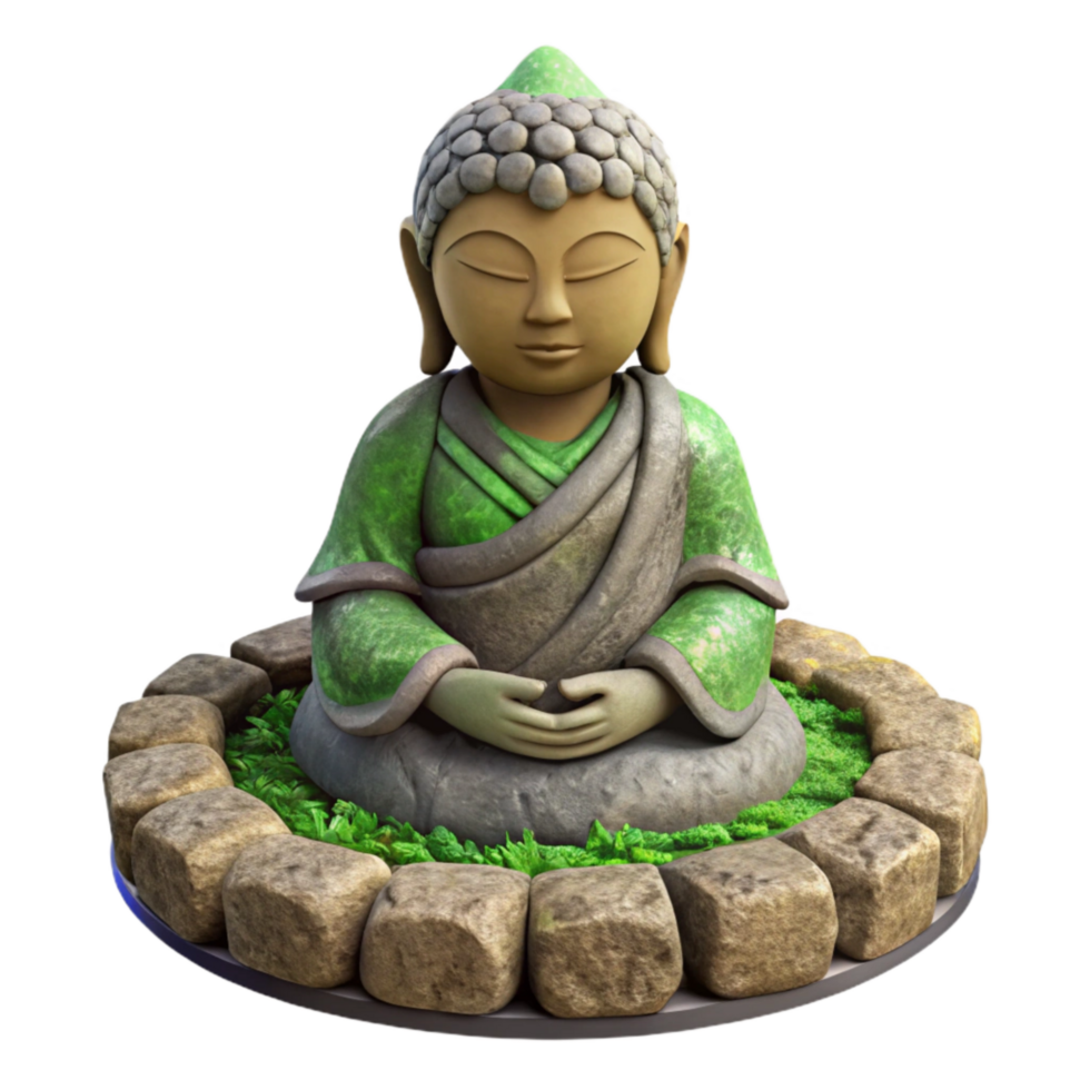 serene vintage Secret Garden Statue Stone Texture Cutout genuine png