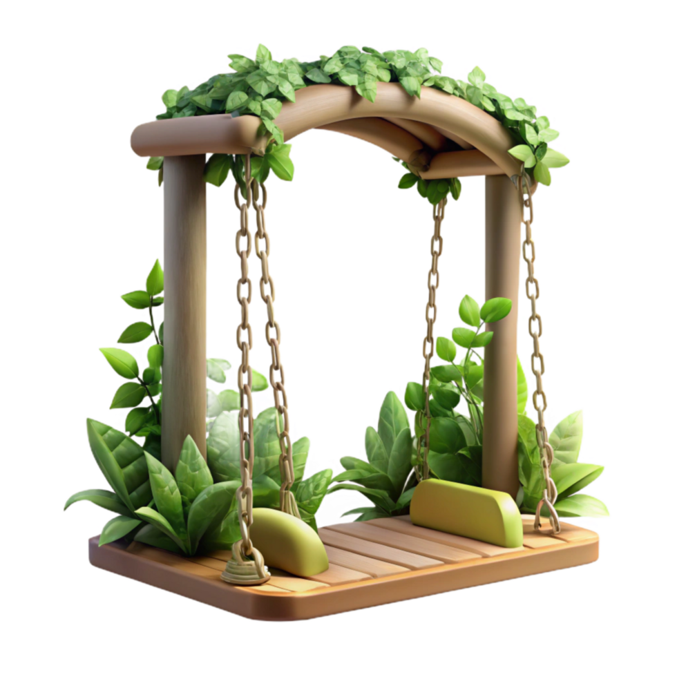 stunning vintage Secret Garden Swing Hanging Vines Isolated authentic png