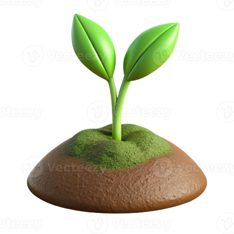 wonderful artistic Seedling Growing in Soil Isolated Cutout high quality png
