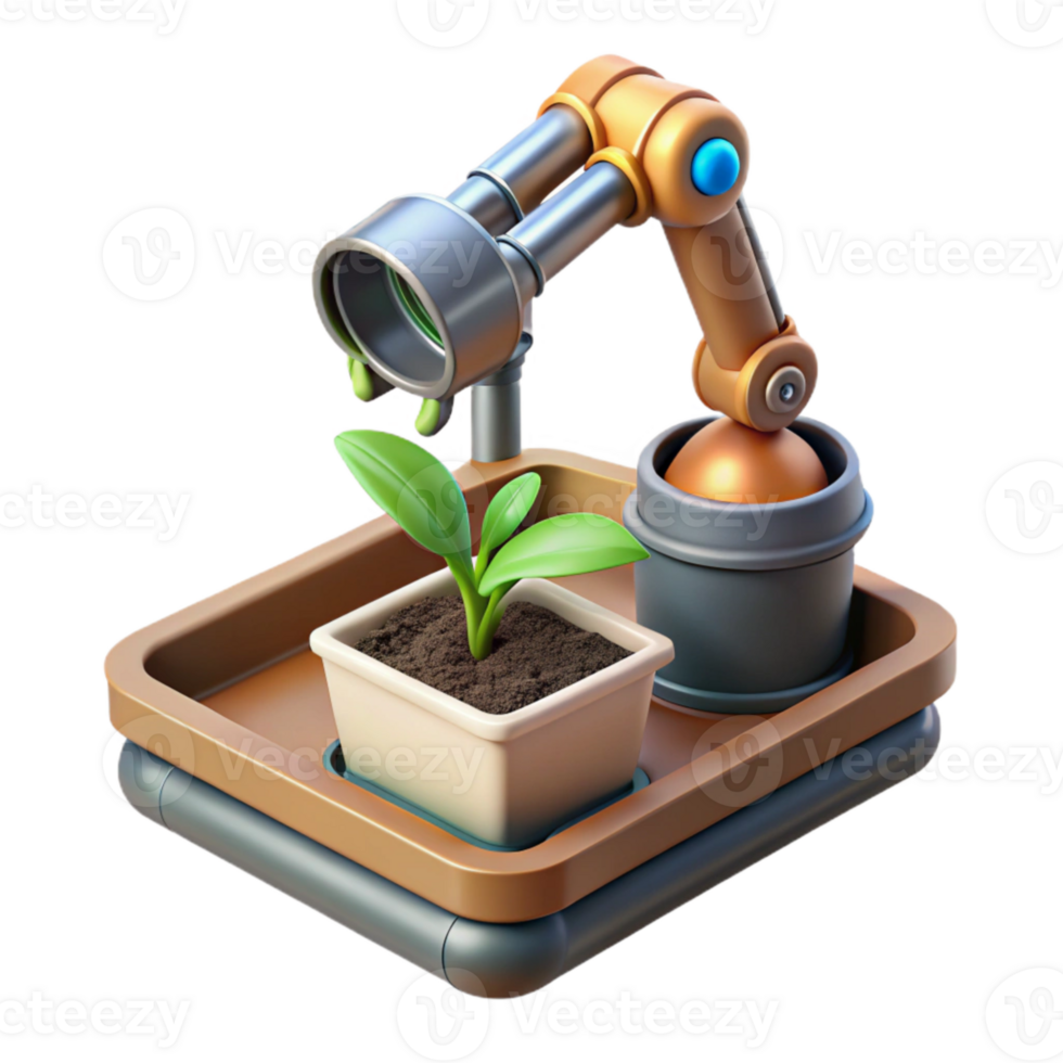 wonderful traditional Seedling Tray with Robotic Arm Isolated exclusive png