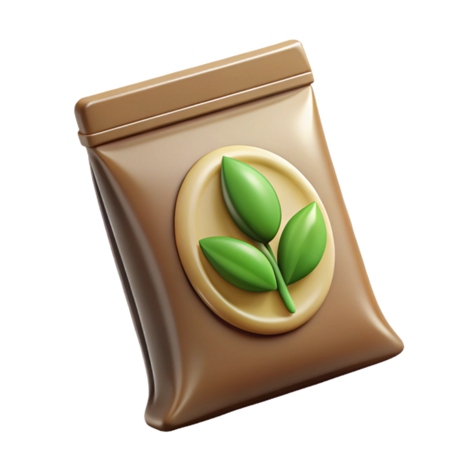 serene contemporary Seed Packet Illustrated Cutout on Transparent Background detailed png