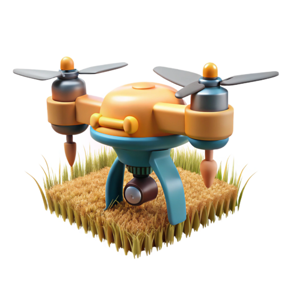 beautiful minimalist Seed Planting Robot in Action Cutout Element professional png