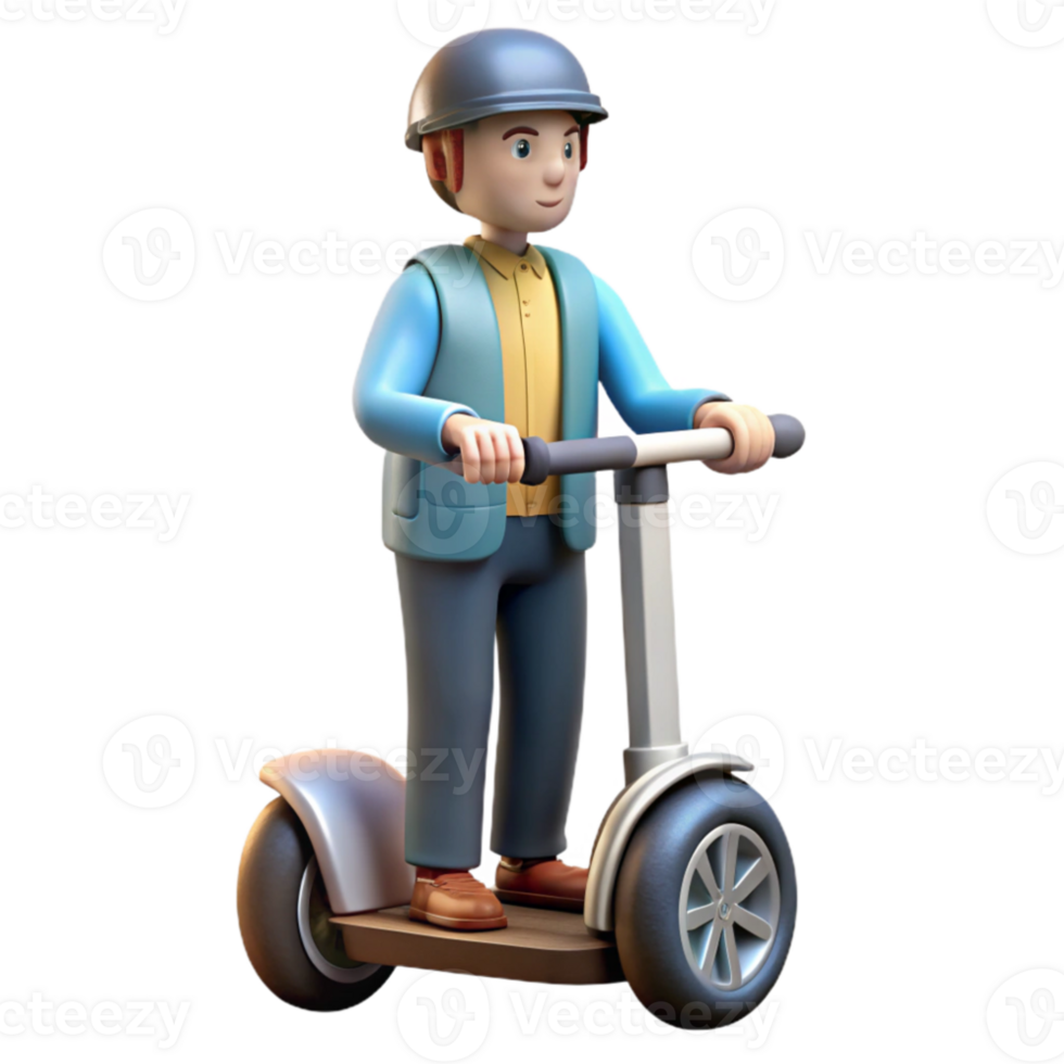 serene vintage Segway Rider Side View Isolated png