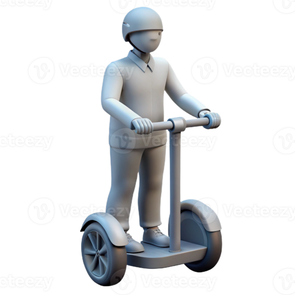 magnificent creative Segway Rider Silhouette with Transparent Background premium png