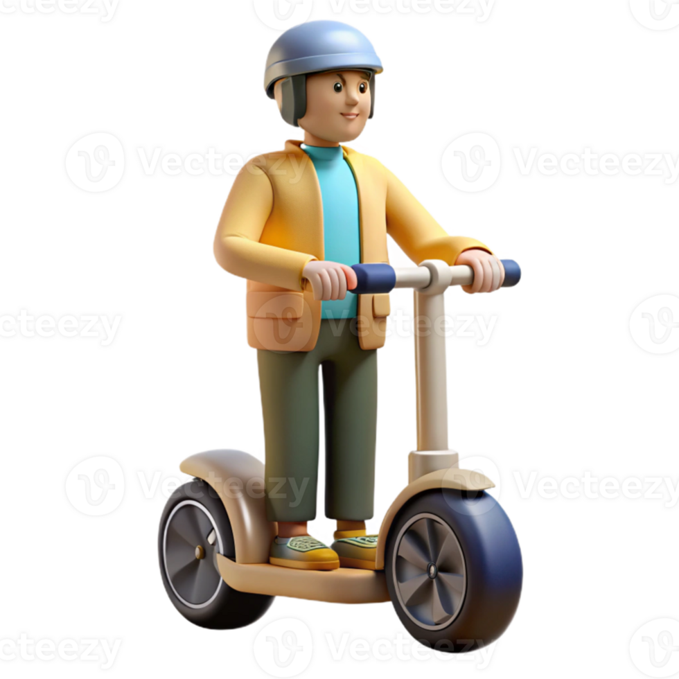 elegant abstract Segway Rider Side View Isolated authentic png
