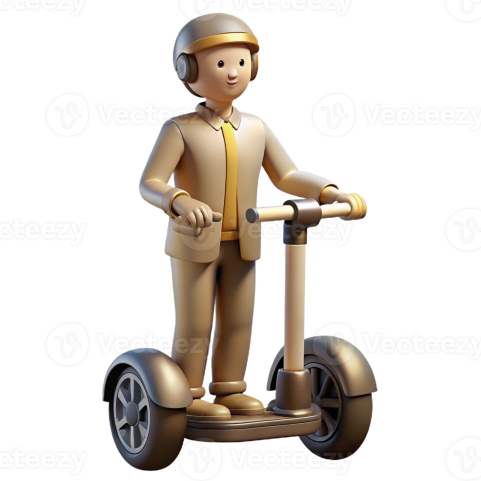 magnificent contemporary Segway Rider Silhouette with Transparent Background high quality png