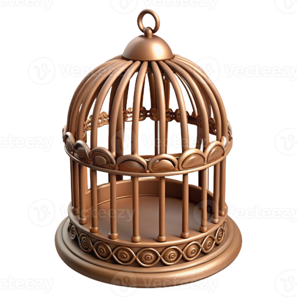 stunning artistic Sepia Toned Birdcage Transparent Background detailed png