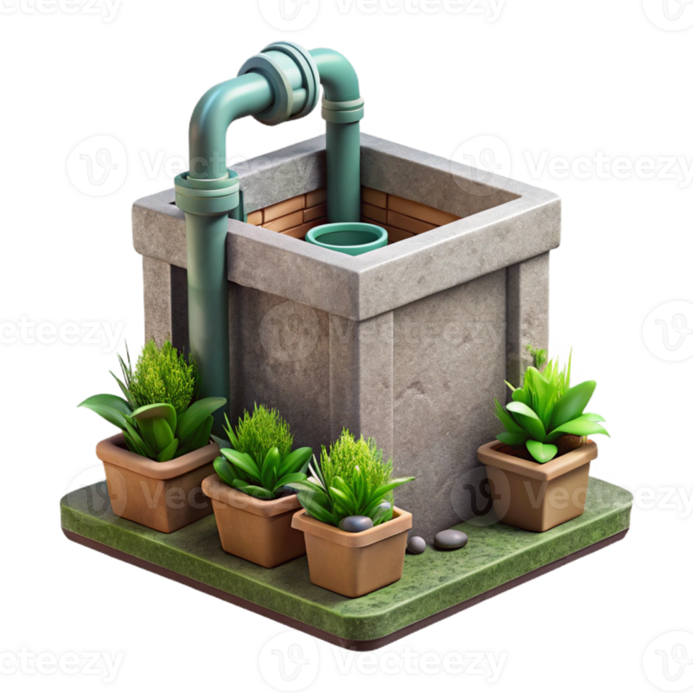 vibrant creative Self Watering Vertical Garden Cutout Reservoir Detail high resolution png