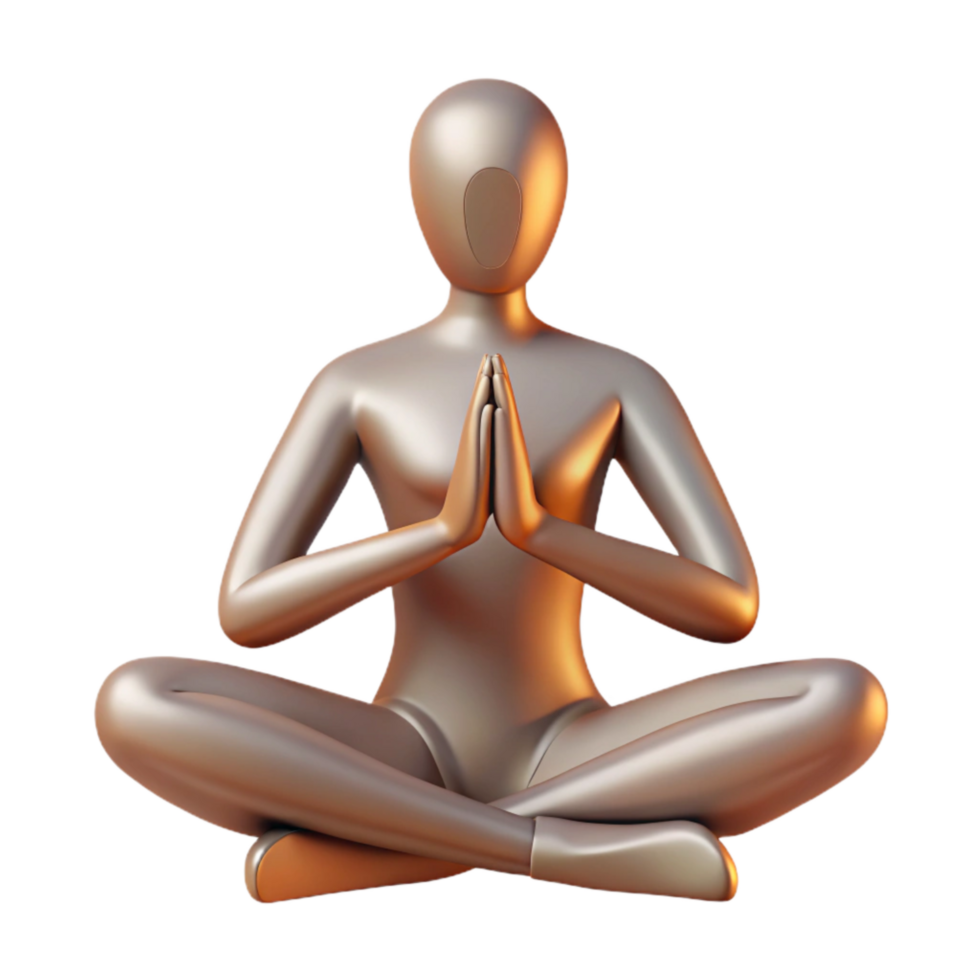 elegant creative Serene Yoga Pose Silhouette Isolated on Transparent Background premium png
