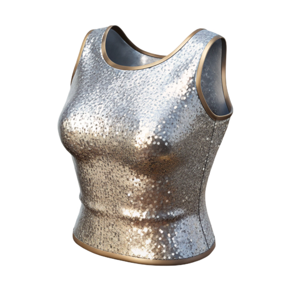 magnificent creative Sequin Top Sparkling Silver Isolated png