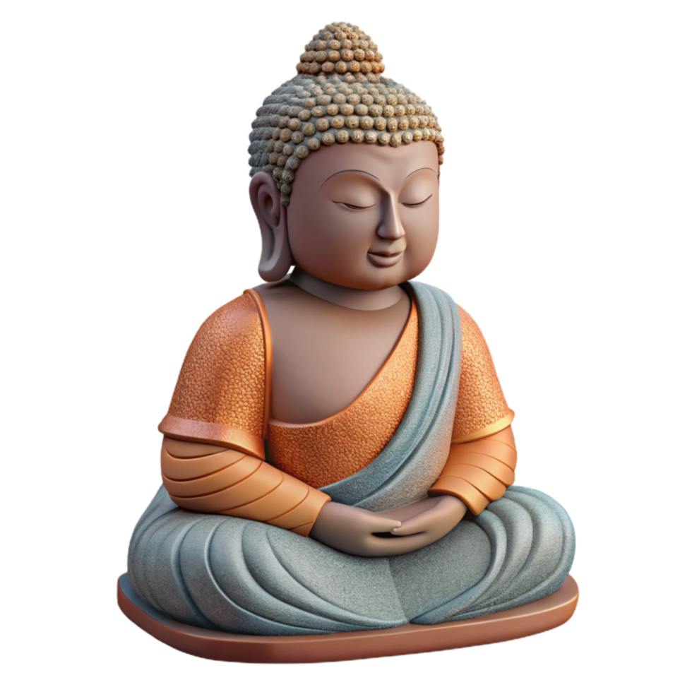elegant vintage Serene Buddha Statue Side View Isolated on Transparent Background authentic png