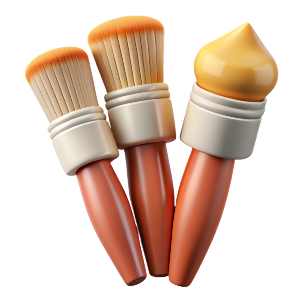 dramatic artistic Set of Paintbrushes Various Sizes Isolated on Transparent Background premium png