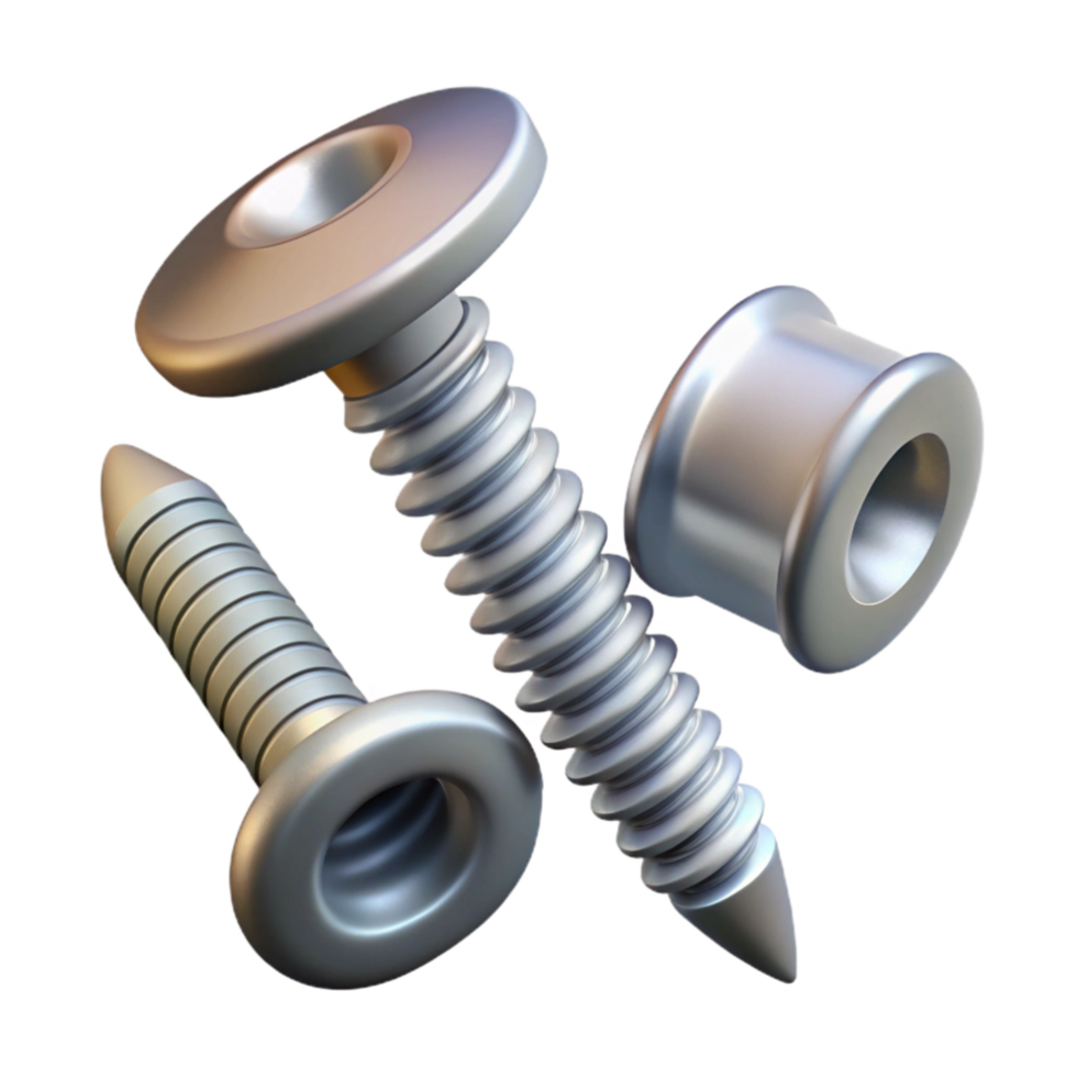 vibrant modern Set of Screws and Nails Isolated on Transparent Background professional png