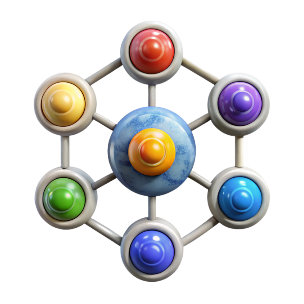 elegant rustic Seven Chakras Energy Flow Chart with Transparent Background detailed png