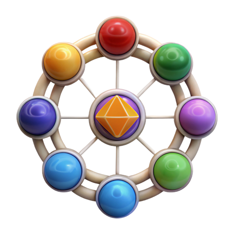 serene abstract Seven Chakras Energy Flow Chart with Transparent Background genuine png