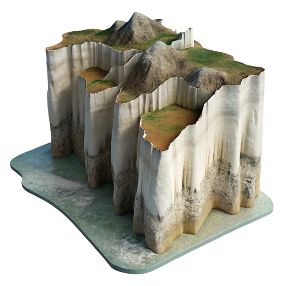 impressive vintage Seven Sisters Cliffs Chalk Coastline Cutout authentic png