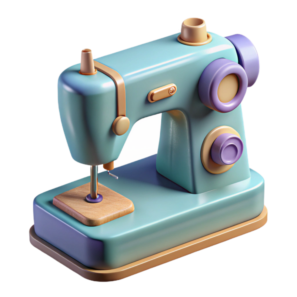 serene classic Sewing Machine Top View Transparent Background high quality png