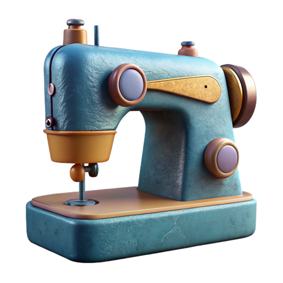 serene contemporary Sewing Machine Side View Isolated on Transparent Background authentic png
