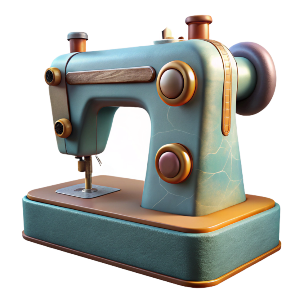 stunning creative Sewing Machine Side View Isolated on Transparent Background high quality png
