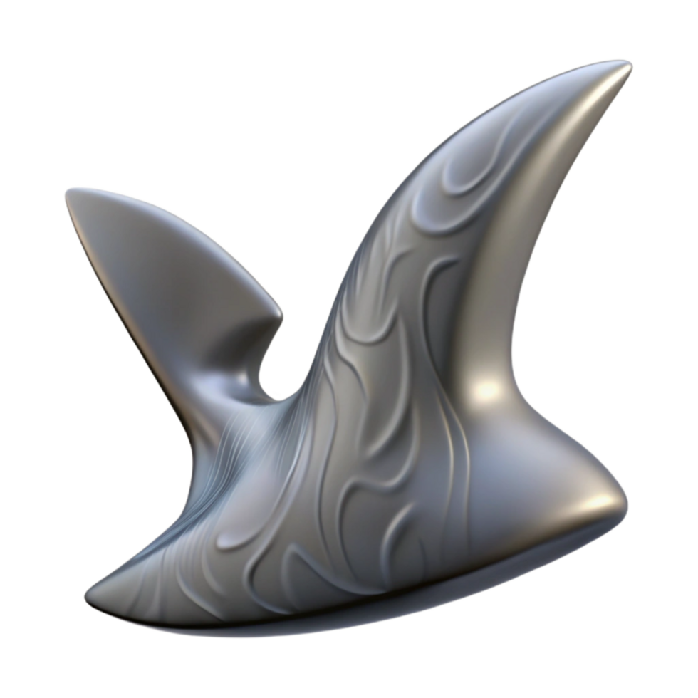 elegant traditional Shark Tail Fin Powerful Gray Transparent Background professional png