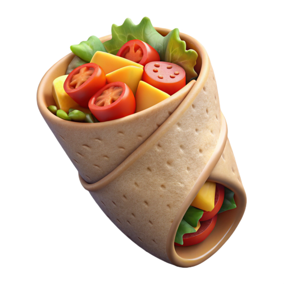 elegant rustic Shawarma Wrap Delicious Layers Transparent Background exclusive png