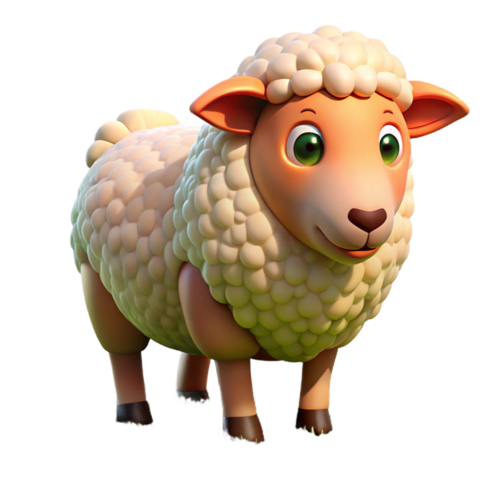 vibrant minimalist Sheep in Field Transparent Background exclusive png