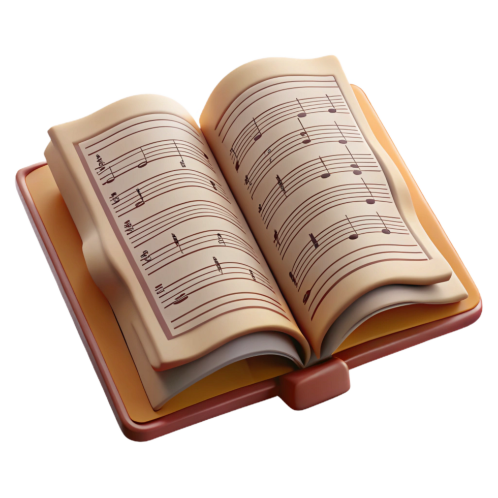 wonderful abstract Sheet Music Open Book Cutout Transparent Background professional png