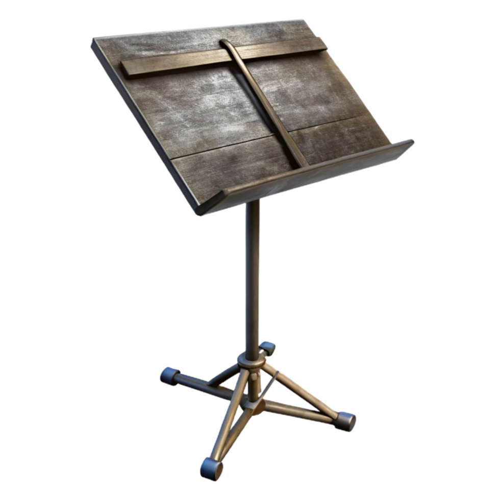 wonderful modern Sheet Music Stand Metal Frame Black Color Transparent Background detailed png