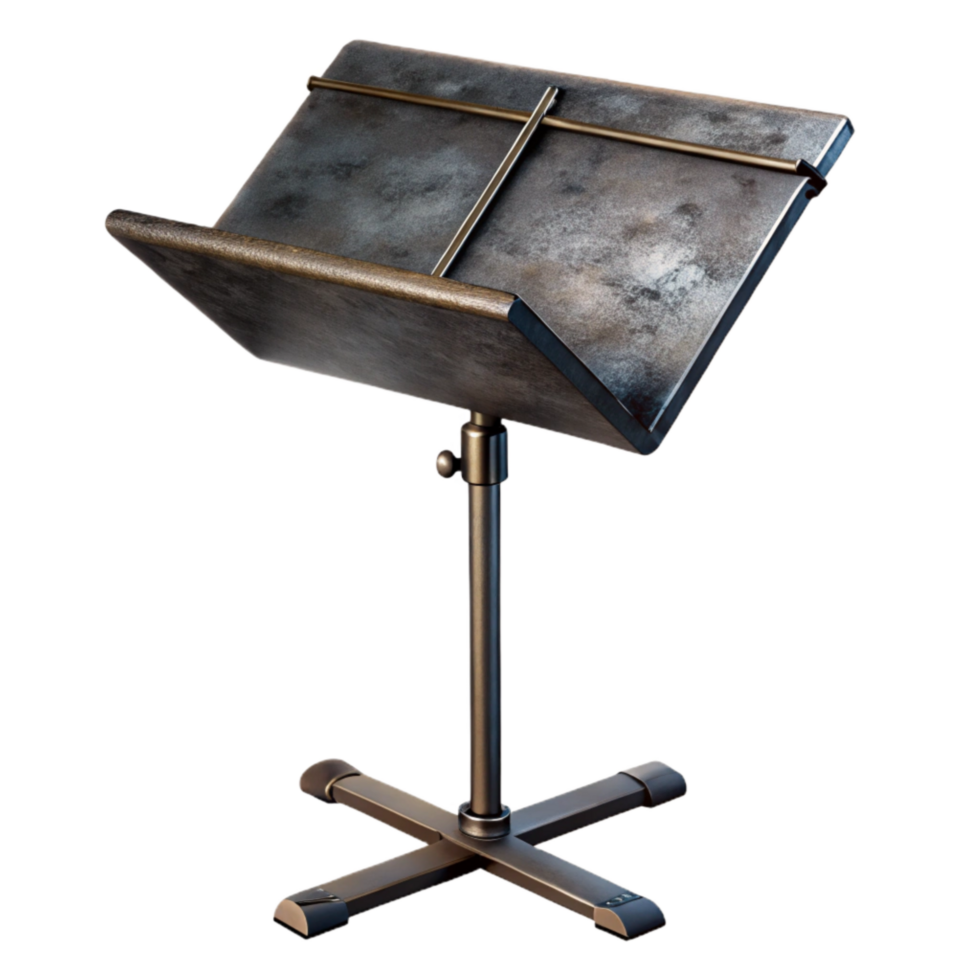vibrant contemporary Sheet Music Stand Metal Frame Black Color Transparent Background high quality png