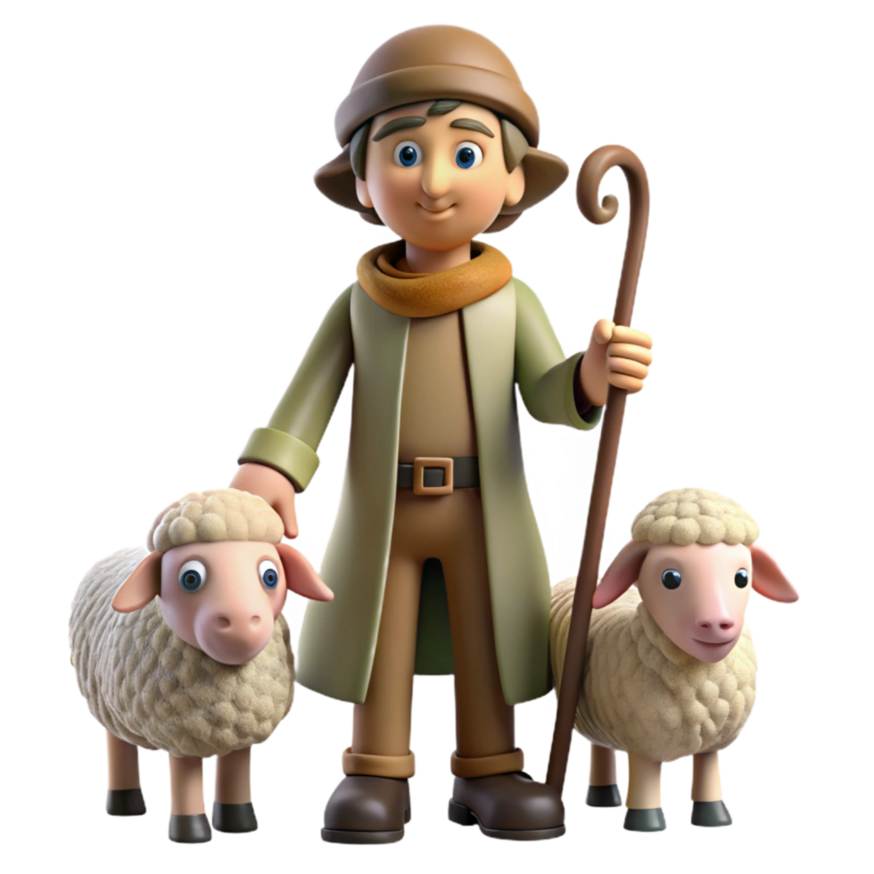 wonderful abstract Shepherd with Sheep Transparent Background exclusive png