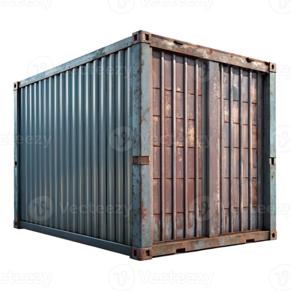 vibrant artistic Shipping Container Front View Isolated authentic png