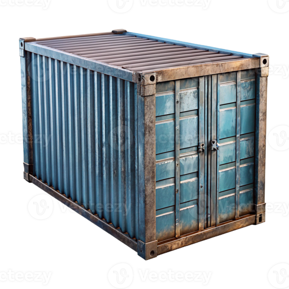 serene vintage Shipping Container Front View Isolated high quality png