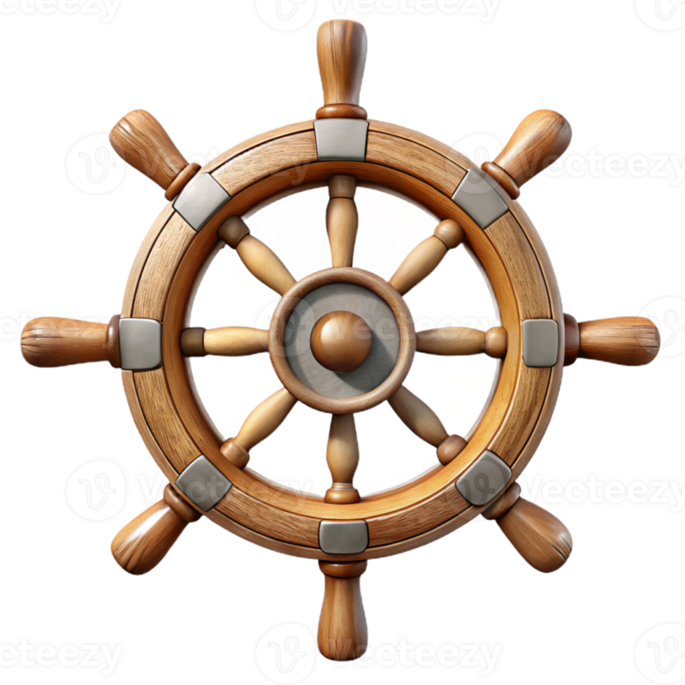 stunning rustic Ship Wheel Front View Cutout detailed png