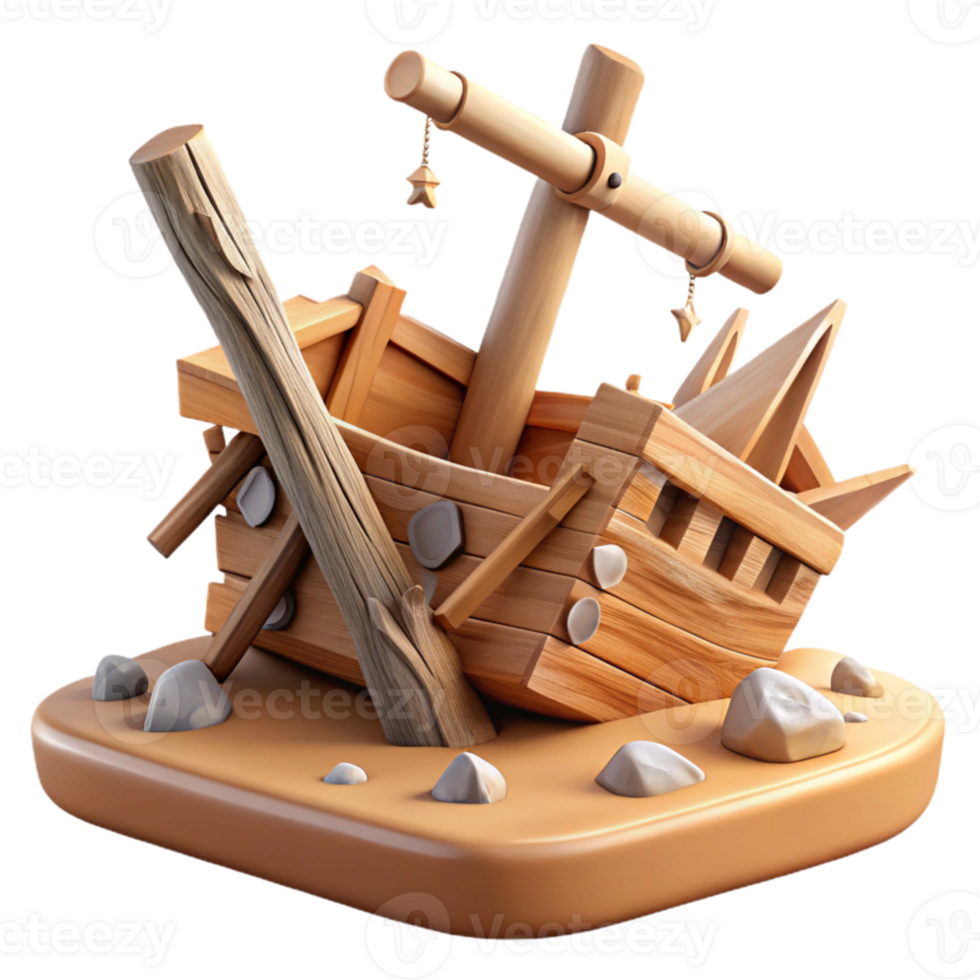 serene rustic Shipwreck Mast Cutout Broken Wood Isolated high resolution png