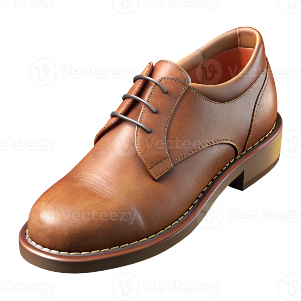 serene traditional Shoes Leather Brown Casual Isolated detailed png