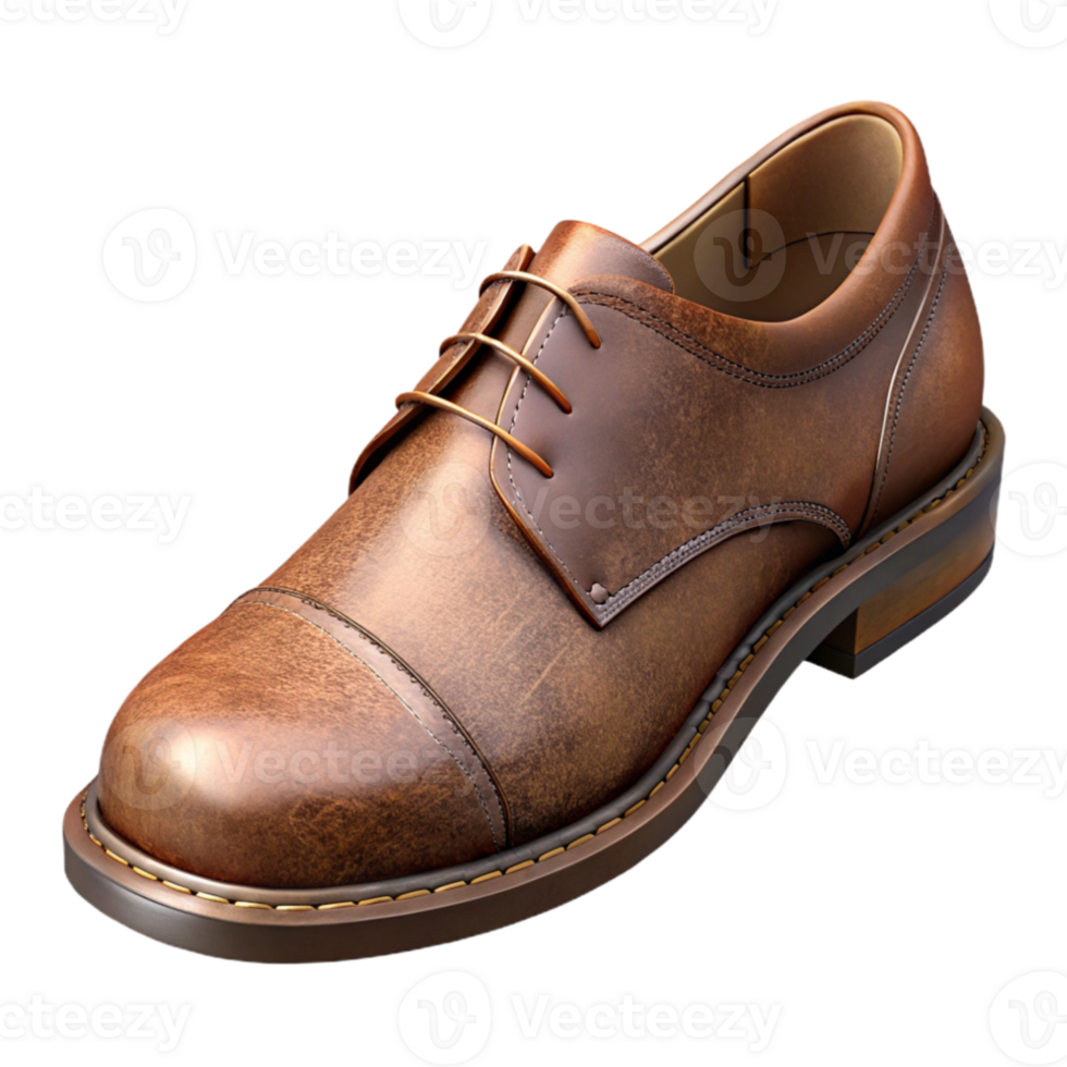 dramatic minimalist Shoes Leather Brown Casual Isolated premium png