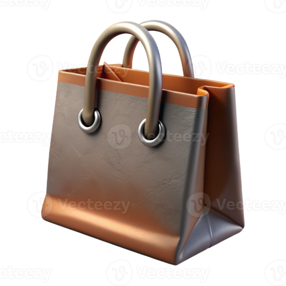 elegant vintage Shopping Bag with Handles Isolated on Transparent Background high resolution png
