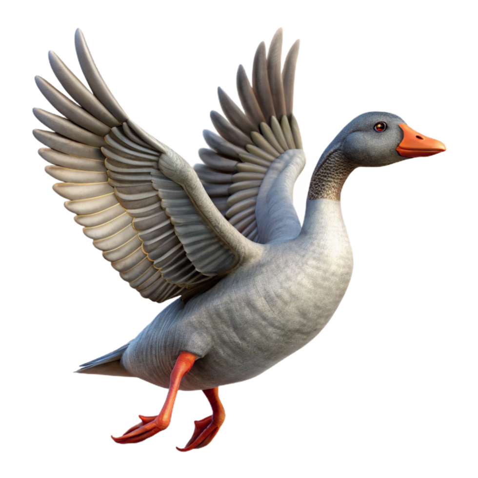 elegant traditional Side View Flying Wild Goose Silhouette Cutout high resolution png